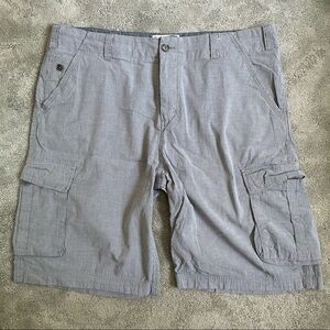 WRK MATERIALS CO Gray Men’s Seersucker Cargo Shorts EUC Size 40
